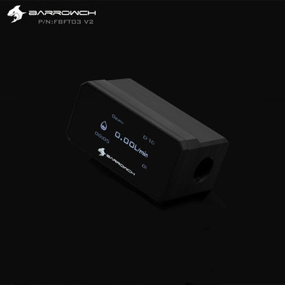 Barrow ch FBFT03-V2, Digital Display OLED Rotor Flow Meters, Multiple Colour Aluminum Alloy Panel + POM | PC Display Module
