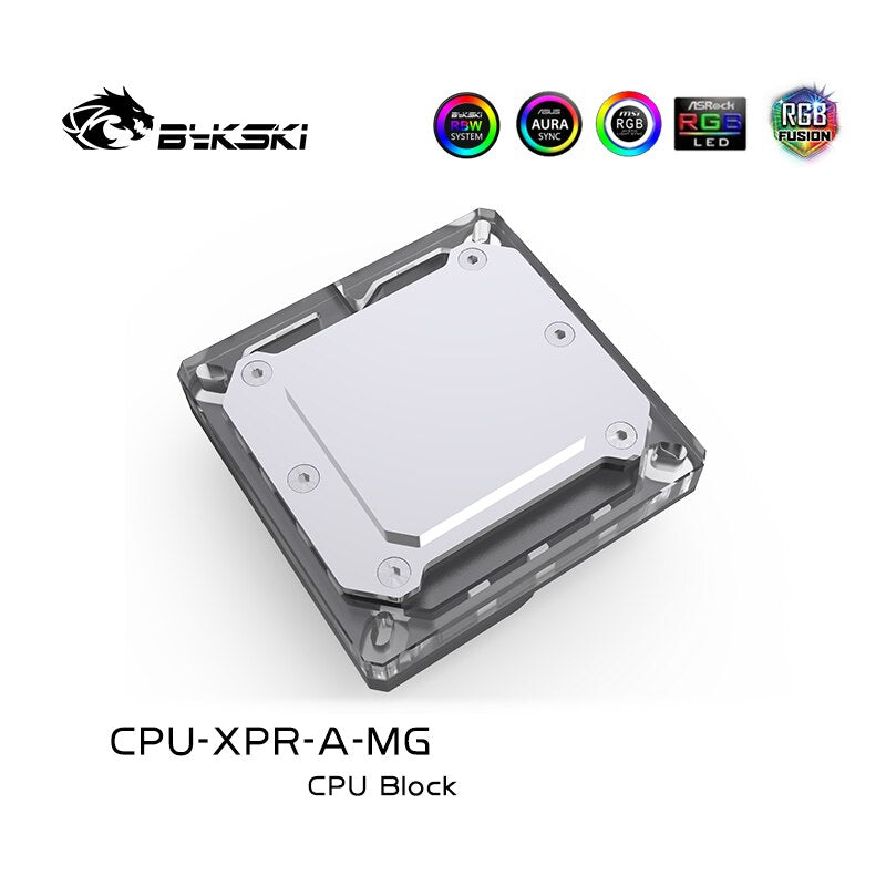 Bykski Cpu Water Block CPU-XPR-A-MG for Intel 1151/115x /2011, Black 5V RBW, Computer Water Liquid Cooling Water Cooler