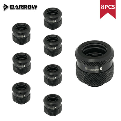 Hard Tube Fitting Barrow G1/4" Water Cooling Adapter Suitable For OD12mm / OD14mm / OD16mm Rigid Pipe, 8pcs, TYKN