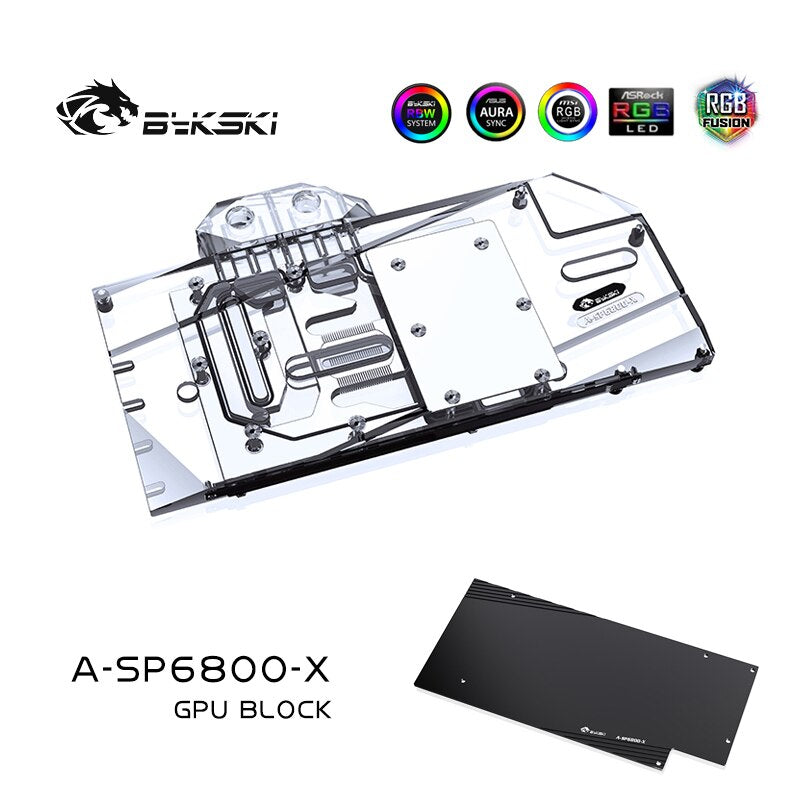 Bykski 6800 GPU bloc de refroidissement par eau pour saphir Radeon RX6800 Nitro +, refroidisseur GPU refroidissement liquide, A-SP6800-X 