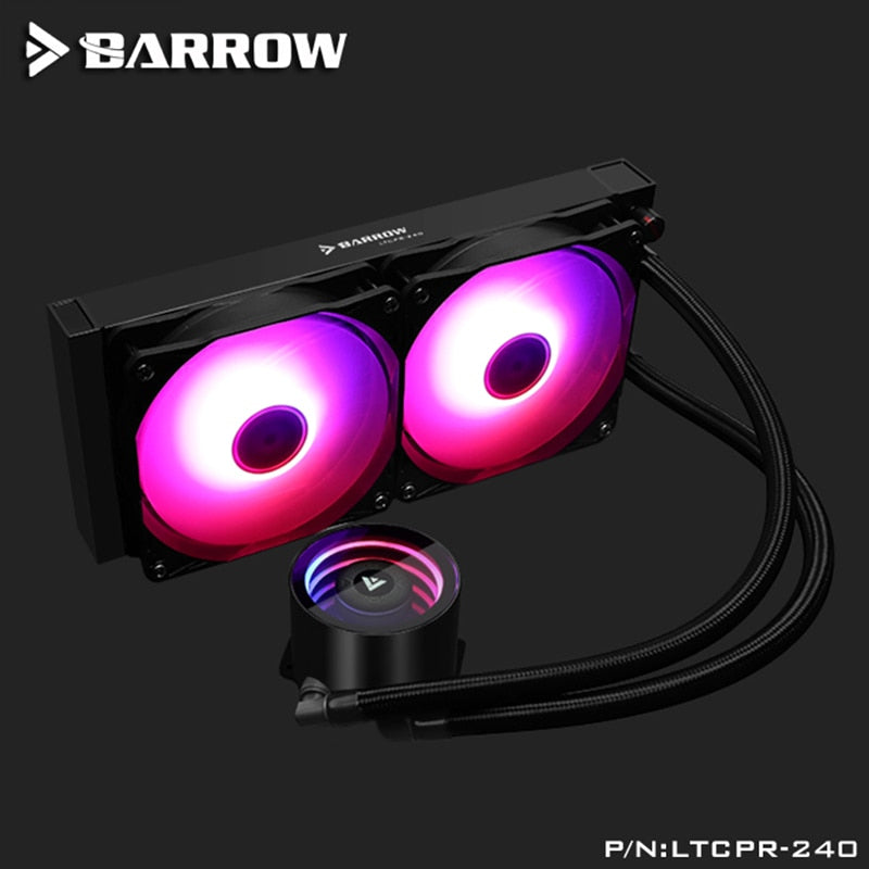 Barrow Water Cooler CPU Aio 240mm/360mm with 120mm Pro RGB PWM Fans Intel 115x/X99/X299 , AMD Full Platform | RGB Lighting
