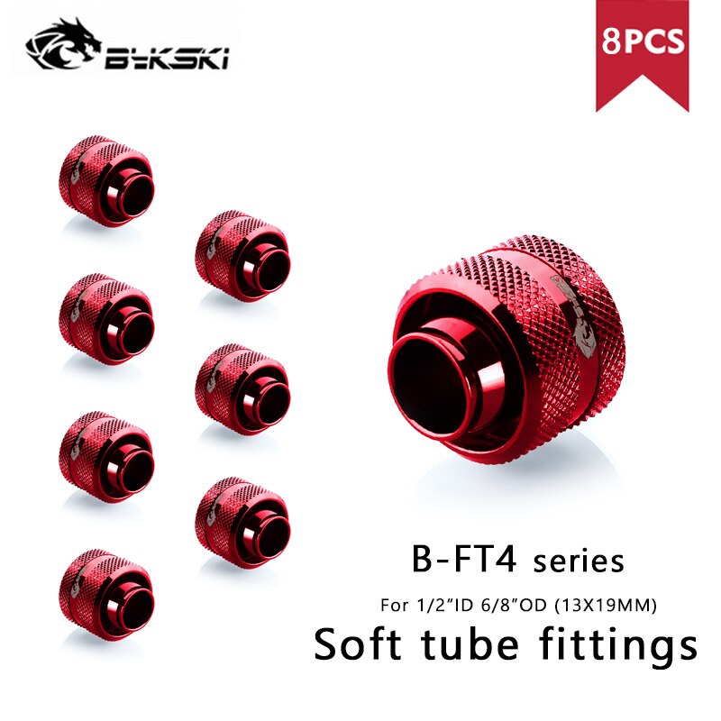 Bykski Adapter Soft Tube Fitting 3/8"ID 10x13mm 10x16mm 1/2"OD 5/8"OD Computer Case Water Cooling Fitting, 8pcs/lot, B-FT4-TK-V2