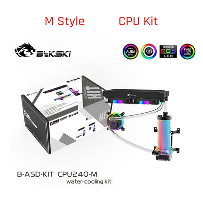 Kit de programme Multiple à Tube souple et refroidissement de niveau avancé pour Intel/ AMD Rbw 5v 3pin ordinateur boîtier d'eau cuivre Bykski