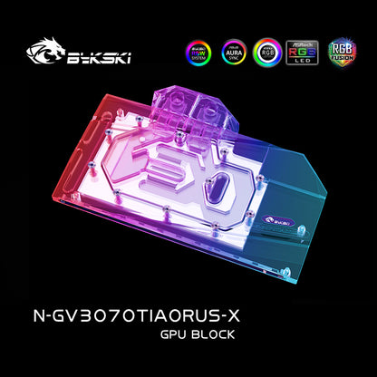 Bykski GPU Block , For Gigabyte RTX 3070TI AORUS MASTER-8GD , Full Cover GPU Water Cooling Cooler N-GV3070TIAORUS-X