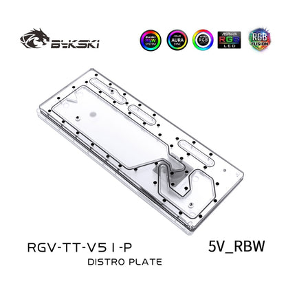 Bykski Waterway Board Distro Plate Acrylic For Tt View 51 Computer Case Use RGB Reservoir Water Block RGV-TT-V51-P