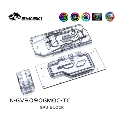 Bykski GPU Block With Active Waterway Backplane Cooler For Gigabyte RTX 3090/3080Ti/3080 Gaming/Eagle/Vision/Turbo, N-GV3090GMOC-TC