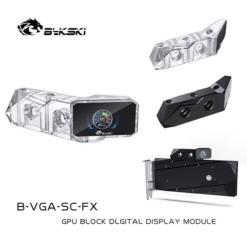 Bykski Digital GPU Thermometer for Computer GPU Cooling Water Block Cooler With Color Display, B-VGA-SC-X