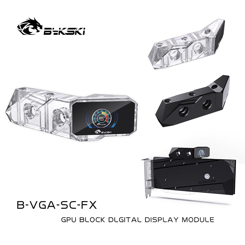Bykski GPU Temperature Digital Display for Computer GPU Cooling Water Block Cooler With Color Display, | Water Cooling Block