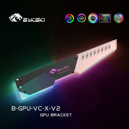 Bykski RGB GPU Block Acrylic/Metal Brackets, Decorative Plates GPU Holder, RGB Synchronizable, B-GPU-VC-X-V2