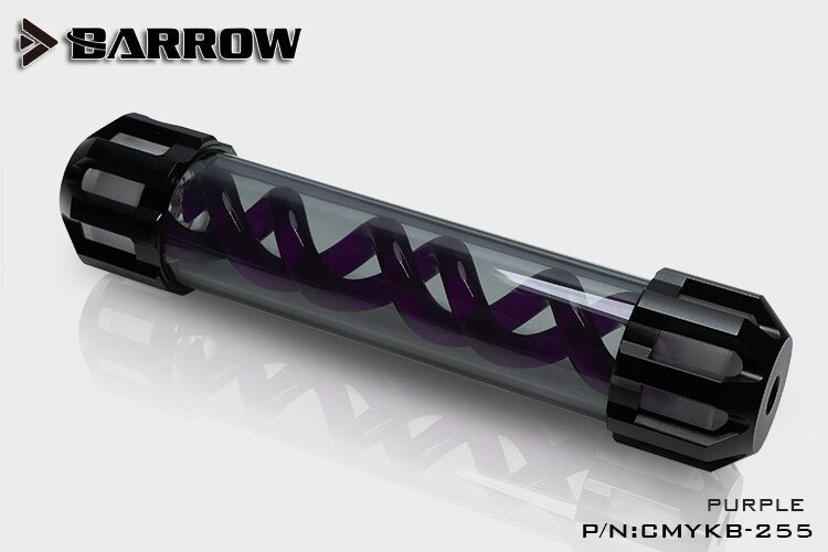 Barrow CMYKB-255 Dark Night Virus-T Reservoirs Aluminum Alloy Cover + Acrylic Body Multiple Color Spiral 255mm