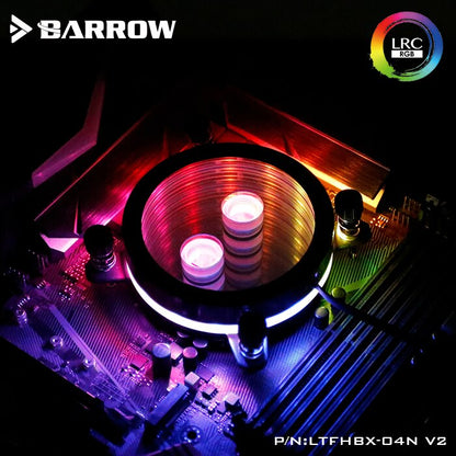Barrow LTFHBX-04N-V2, For Intel 2011/X99/X299 CPU Water Blocks Mirror Extreme, LRC RGB v2 Acrylic Microcutting Microwaterway