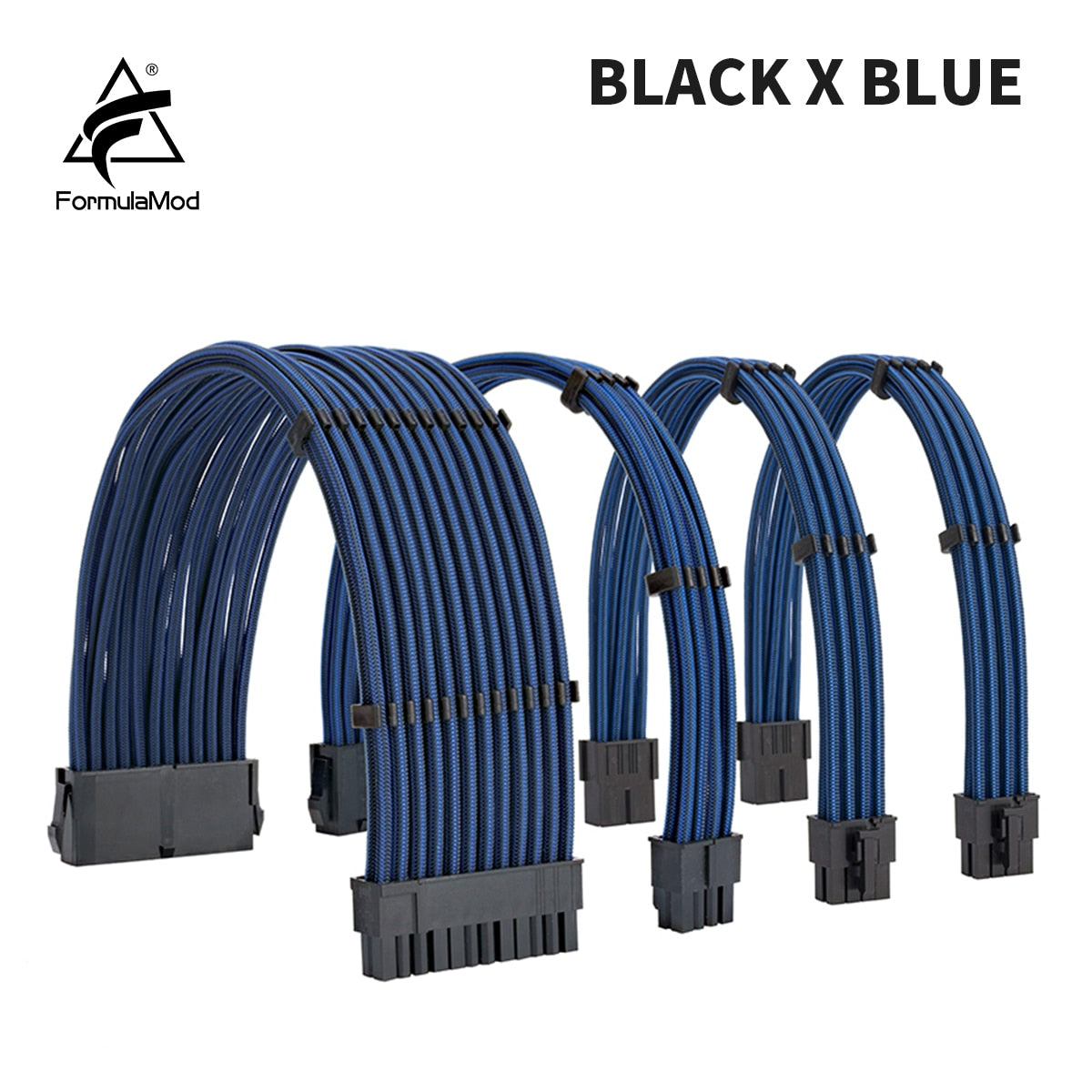 FormulaMod NCK1 Series PSU Extension Cable Kit , Mix Color Cable Solid Combo 300mm ATX24Pin PCI-E8Pin CPU8Pin With Combs