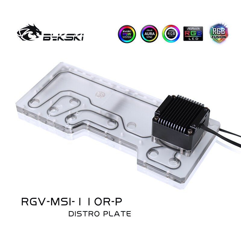 Bykski Distro Plate For MSI MPG GUNGNIR 110R Case, Waterway Boards For Intel CPU Water Block & Single GPU Building, RGV-MSI-110R
