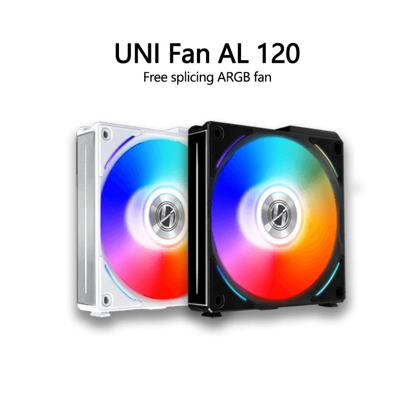 Lian Li UNI FAN AL120 , With Controller High Stati Pressure 12cm Cableless Software Control , Black/White Computer Cooler Fan