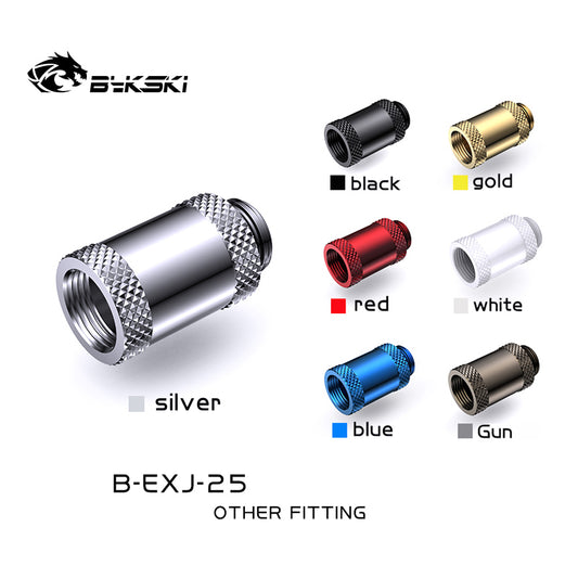 Bykski 25mm Male To Female Extender Fitting, Boutique Diamond Pattern, Multiple Color G1/4 Fitting, | Water Cooling Fitting