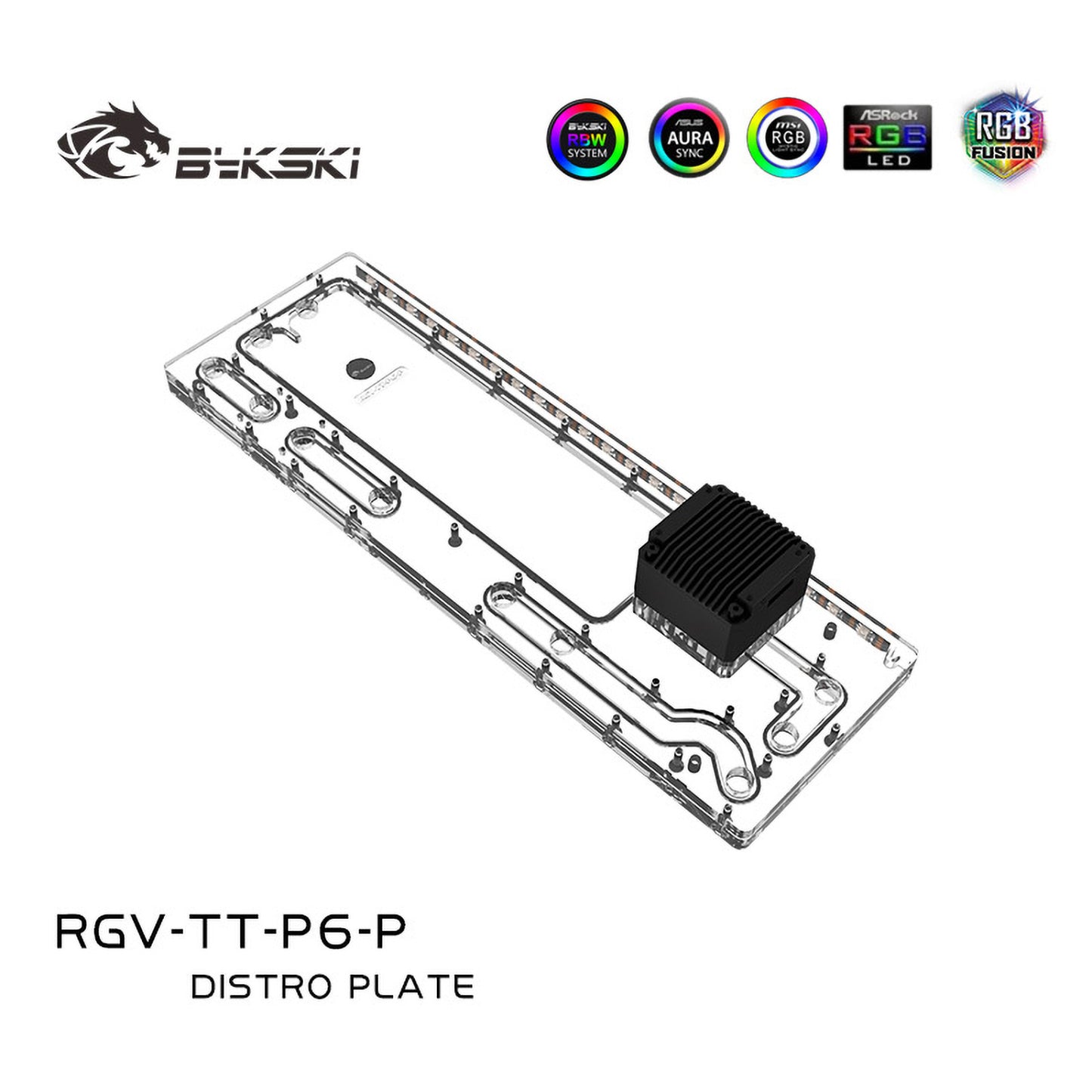Bykski Distro Plate Kit For Thermaltake Core P6 TG Case, 5V A-RGB Complete Loop For Single GPU PC Building, Water Cooling Waterway Board, RGV-TT-P6-P