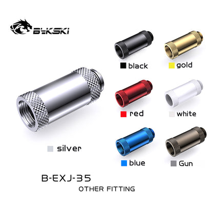 Bykski 35mm Male To Female Extender Fitting, Boutique Diamond Pattern, Multiple Color G1/4 Fitting, B-EXJ-35