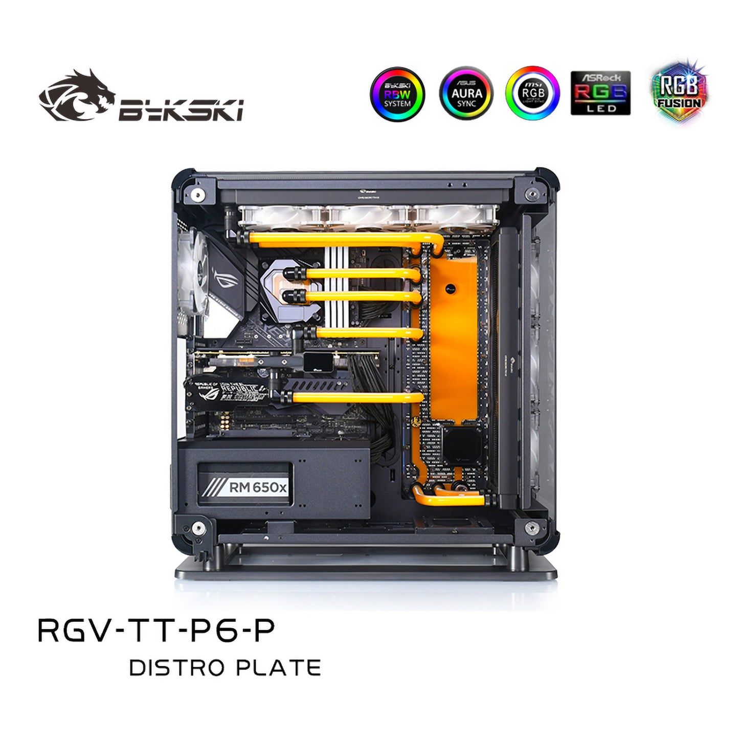 Bykski Distro Plate Kit For Thermaltake Core P6 TG Case, 5V A-RGB Complete Loop For Single GPU PC Building, Water Cooling Waterway Board, RGV-TT-P6-P