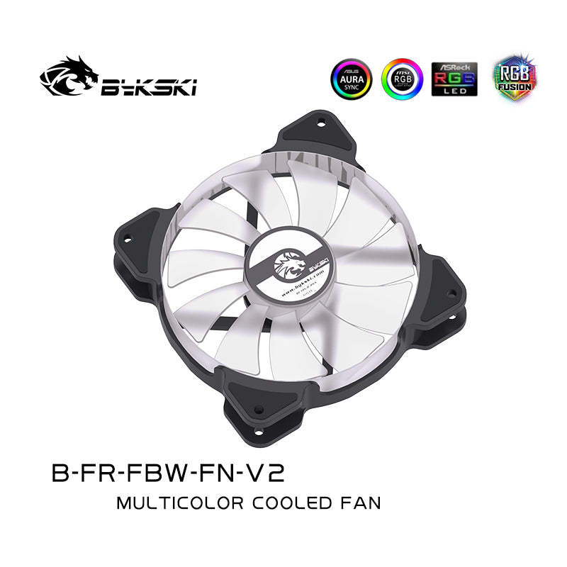 Bykski 120mm RBW Fan, 5v 3pin A-RGB, Compatible With 120/240/360/480 mm Radiator Water Cooling Fan Case Cooler, B-FR-FBW-FN-V2