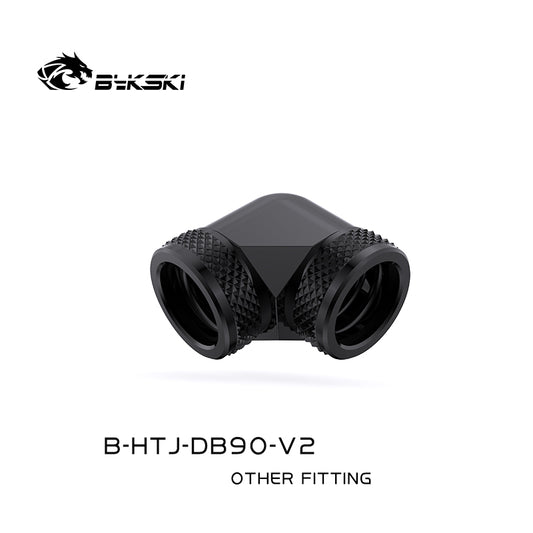Bykski 90 Degree Double Hard Tube Fitting, 14mm Hard tube Adapter, 90° Rotary Fitting Adapter For | Water Cooling Fitting