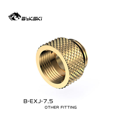 Bykski 7.5mm Male To Female Extender Fitting, Boutique Diamond Pattern, Multiple Color G1/4 Fitting, B-EXJ-7.5