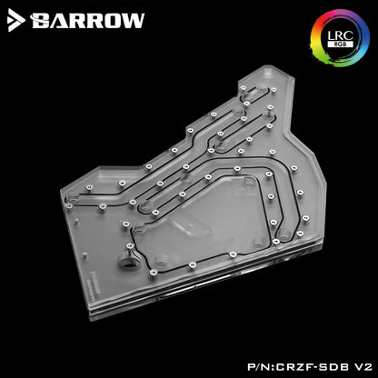 Barrow CRZF-SDB V2/CRZF-SDB A V2, Waterway Boards For Cougar Conquer Case, For Intel CPU Water Block & Single/Double GPU Building