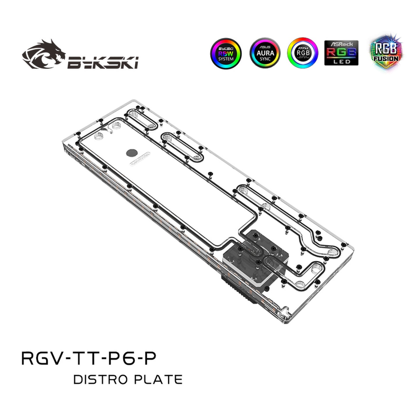 Plaque de distribution Bykski pour boîtier Thermaltake Core P6 TG, pompe DDC combinée de carte de voie navigable acrylique, 5 V A-RGB, RGV-TT-P6-P 
