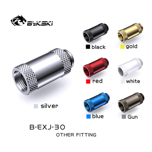 Bykski 30mm Male To Female Extender Fitting, Boutique Diamond Pattern, Multiple Color G1/4 Fitting, | Water Cooling Fitting