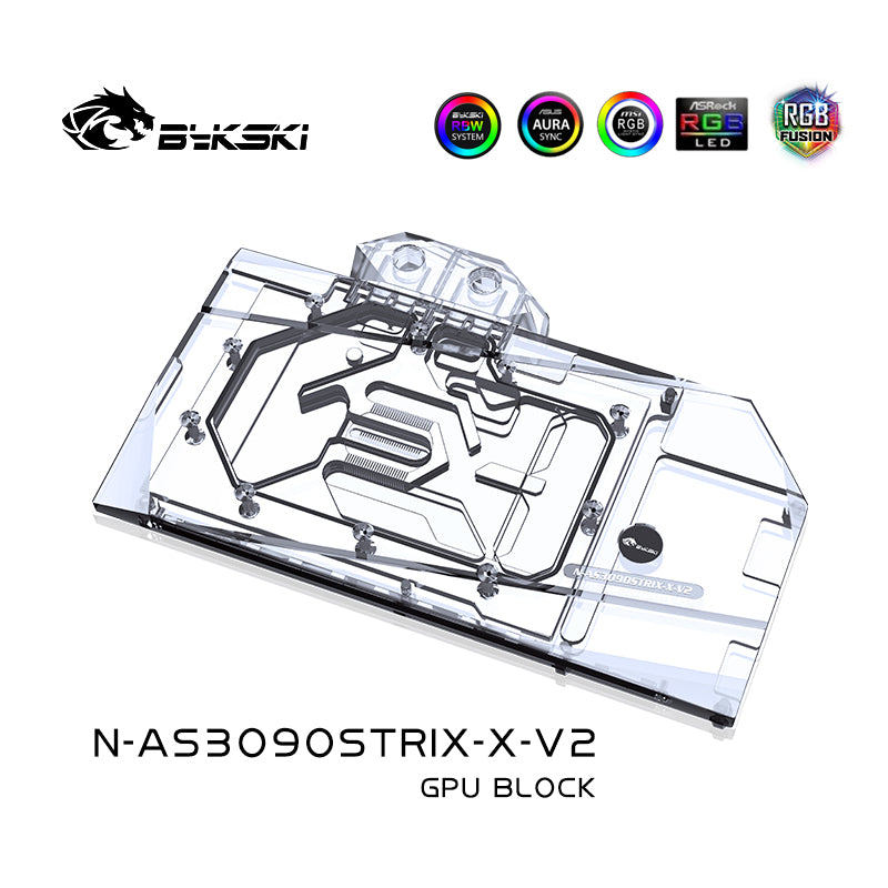 Bloc de refroidissement par eau GPU Bykski pour Asus ROG Strix RTX3090 3080Ti 3080, système de refroidissement liquide de carte graphique, N-AS3090STRIX-X-V2