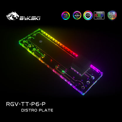 Plaque de distribution Bykski pour boîtier Thermaltake Core P6 TG, pompe DDC combinée de carte de voie navigable acrylique, 5 V A-RGB, RGV-TT-P6-P 