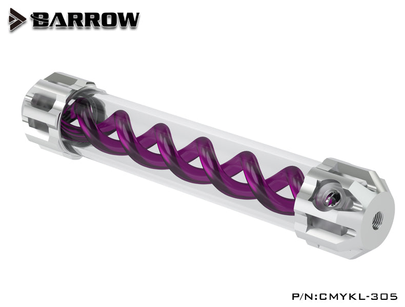 Barrow CMYKL-205, Composite Type Virus-T Reservoirs, Aluminum Alloy Cover + Acrylic Body, Multiple Color Spiral, 205mm