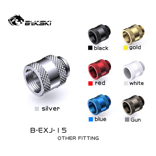 Bykski 15mm Male To Female Extender Fitting, Boutique Diamond Pattern, Multiple Color G1/4 Fitting, | Water Cooling Fitting