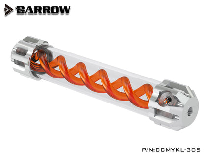 Barrow CMYKL-205, Composite Type Virus-T Reservoirs, Aluminum Alloy Cover + Acrylic Body, Multiple Color Spiral, 205mm