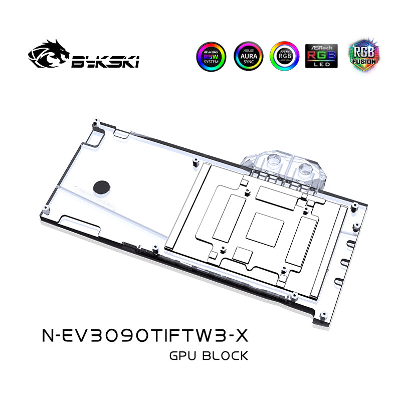 Bykski GPU Water Cooling Block For EVGA RTX3090TI FTW3 Ultra,Graphics Card Liquid Cooler System,N-EV3090TIFTW3-X