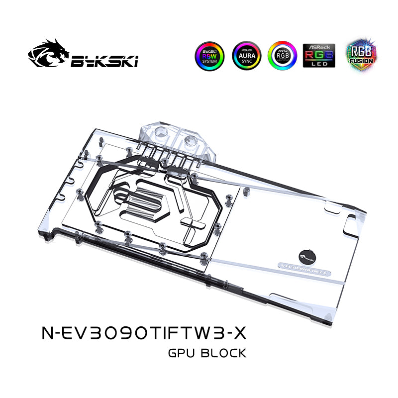 Bykski GPU Water Cooling Block For EVGA RTX3090TI FTW3 Ultra,Graphics Card Liquid Cooler System,N-EV3090TIFTW3-X