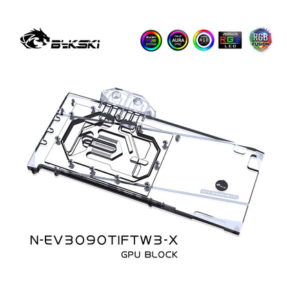 Bykski GPU bloc de refroidissement par eau pour EVGA RTX3090TI FTW3 Ultra, système de refroidissement liquide de carte graphique, N-EV3090TIFTW3-X 