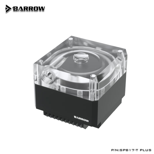 Pompe Barrow PLUS Version 17W PWM, avec couvercle de radiateur en aluminium, spécial pour plaque de distribution Barrow SPB17-T PLUS 
