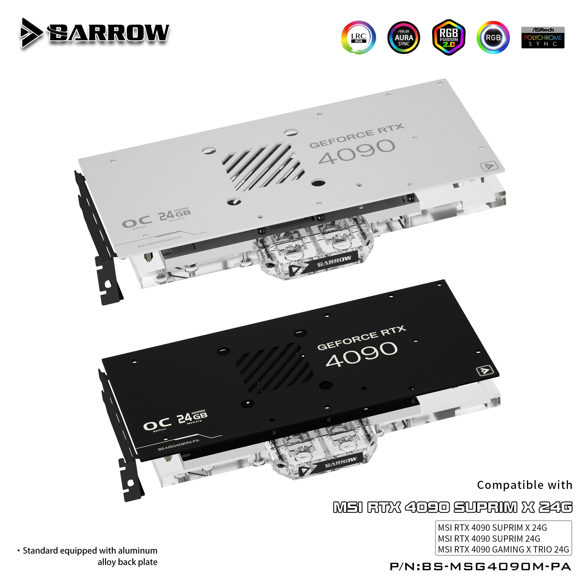 Barrow GPU Water Block For MSI RTX 4090 Suprim X 24G/Suprim 24G/Gaming ...