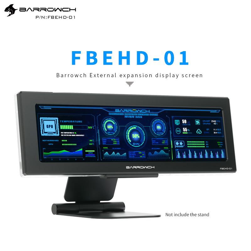 Écran d'affichage d'extension externe Barrowch avec 8.8 pouces 1920*480px Interface de surveillance synchrone multifonction FBEHD-01