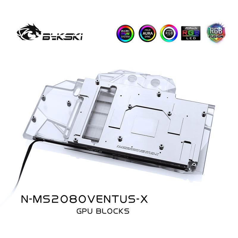 Bykski Full Cover Graphics Card Water Cooling Block, For MSI RTX2080/2080Super/2070 Ventus, N-MS2080VENTUS-X