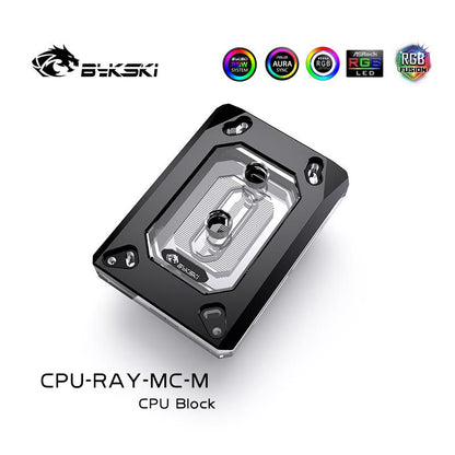 Bykski CPU Cooler Water Cooling Block For AMD Acrylic RGB CPU Cooler Micro Waterway Liquid Cooling System CPU-RAY-MC-M