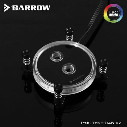 Barrow LTYKB-04N-V2, For Intel Lga115x CPU Water Blocks, LRC RGB v2 Acrylic Microcutting Microwaterway Water Cooling Block