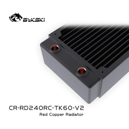 Bykski 240mm Copper Radiator RC Series High-performance Heat Dissipation 60mm Thickness for 12cm Fan Cooler, CR-RD240RC-TK60-V2