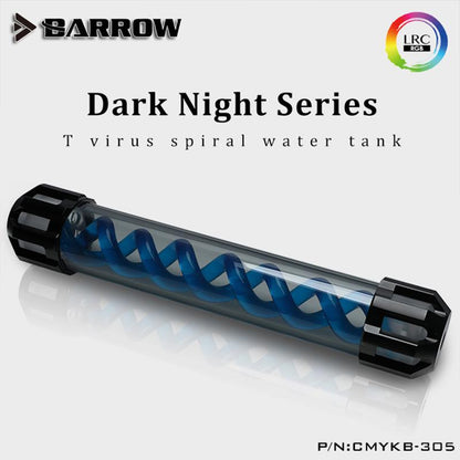 Barrow CMYKB-305 Dark Night Virus-T Reservoirs Aluminum Alloy Cover + Acrylic Body Multiple | PC Water Cooling Accessory