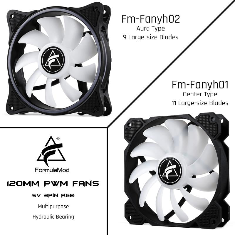 FormulaMod Fm-Fanyh 120mm PWM Fan 5v 3Pin RGB Multipurpose Radiator Cooler Case Fan Hydraulic Bearing | Custom Loop Radiator