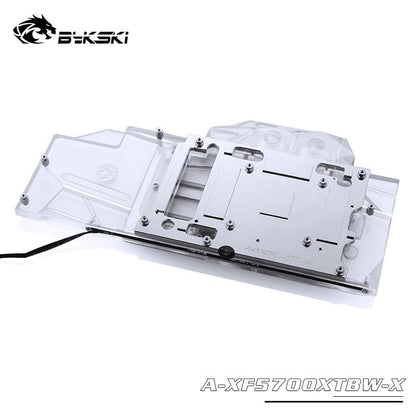 Bykski Full Cover Graphics Card Water Cooling Block RGB /RBW for XFX Rx 5700 XT Black Wolf/ Thicc III Ultra Boost Gpu Cooler