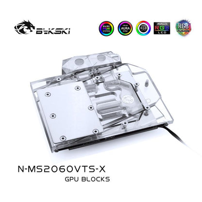 Bykski N-MS2060VTS-X GPU Water Cooling Block For MSI RTX 2060 Ventus XS 6G OC / GTX 1660 Ventus XS 6G | Water Cooling Block