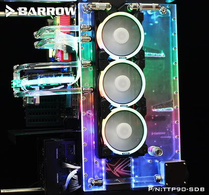 Barrow TTP90-SDB , Waterway Boards For Thermaltak Core P90TG Case, For Intel CPU Water Block & Single/Double GPU/Pumps Building
