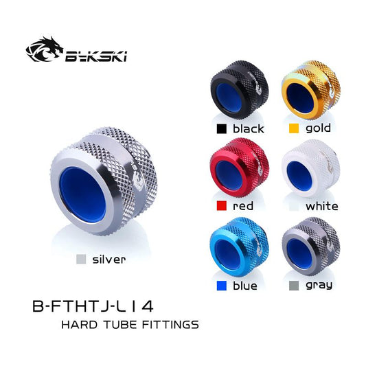 Bykski B-FTHTJ-L14, Anti-off Type Hard Tube Fittings, For OD14mm Hard Tubes, Diamond Pattern, | Water Cooling Fitting