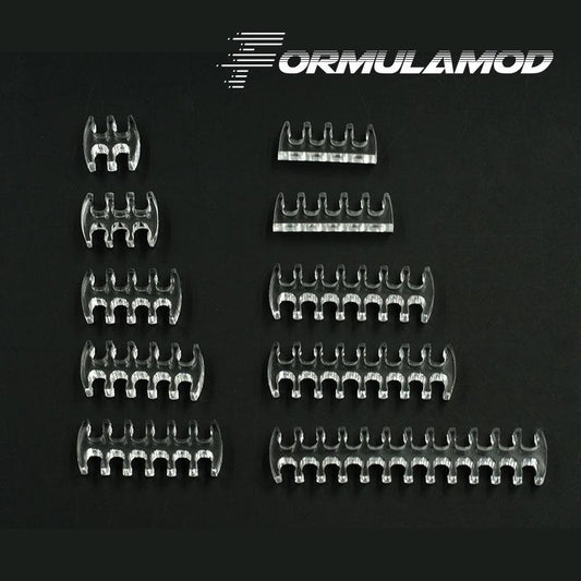 FormulaMod Fm-Cablecombs, peignes/pinces de câble transparents, pour câbles 24/16/14/12/8/6/5/4 broches, câbles faciles à organiser et à fixer